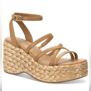 Sun +‎ Stone Strappy Wedge Sandals Size 9 New Without Box